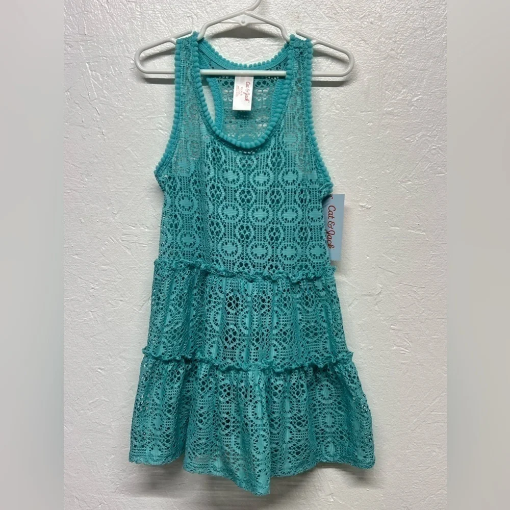 Girls' Crochet Solid Cover up - Cat & Jack™ - XS (4-5) Aqua